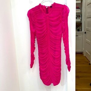 NBD Hot pink mesh dress size S .